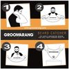 Beard Bib GROOMARANG Beard Catcher Shaving Apron for Men - PLUS Beard Shaping Comb Template