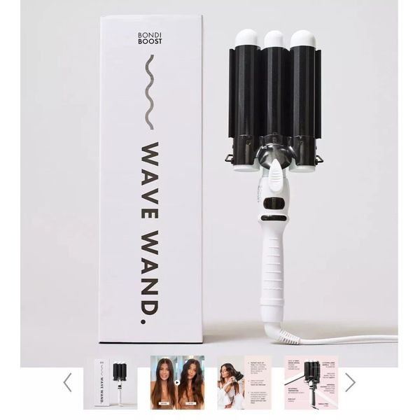 Bondi Boost Wave Curling Iron Wand 3 Barrel Digital Beach Waves