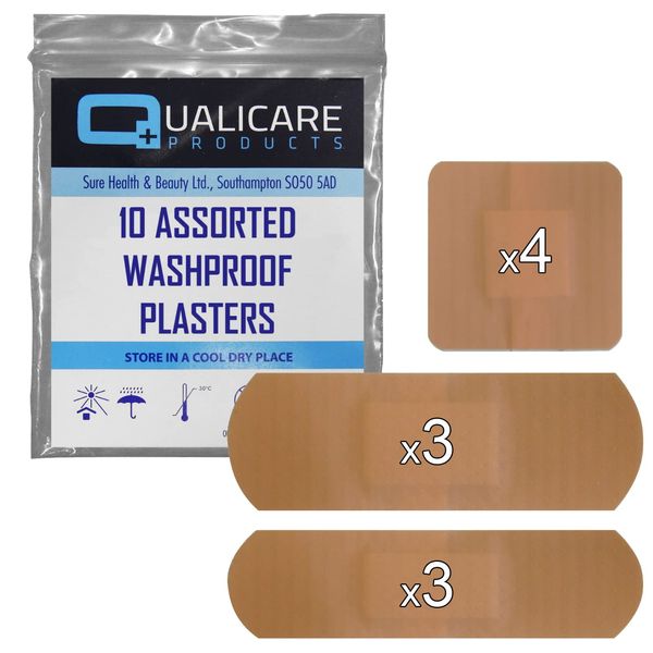 50 Pack of 10 Assorted QUALICARE Premium Ultra Thin Fabric First AID KIT Wound Cut PLASTERS DRESSINGS (500 PLASTERS)