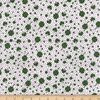 Cotton St Patrick Shamrocks Tossed Green/White, Fabric by the Yard