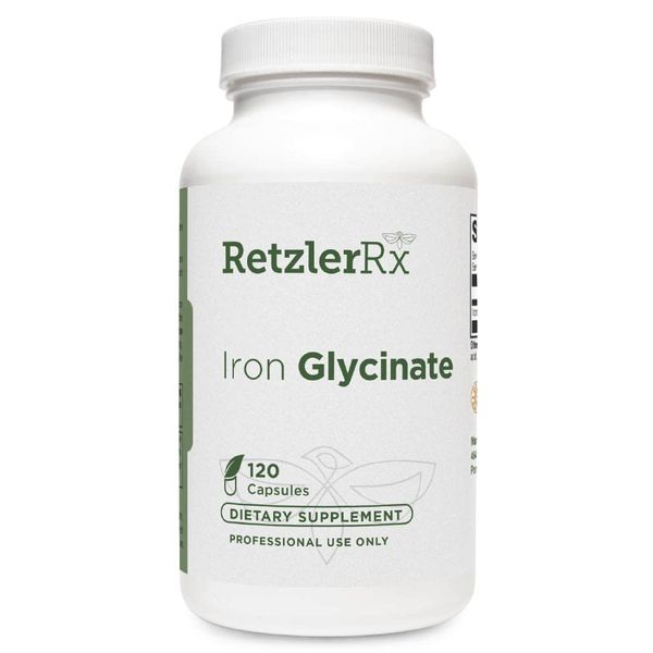 Iron Glycinate 29 mg. | Gentle and Highly Absorbable Iron Formula* | 120 VCaps | Pharmaceutical Grade