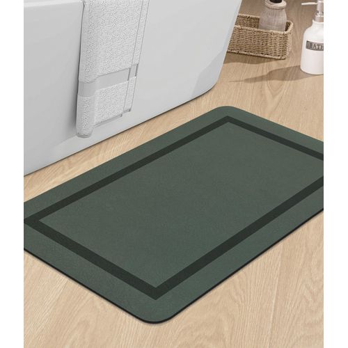 chakme Bathroom Mat Rugs 30x17, Ultra Thin Magic Mat Bathroom Rug Non Slip Bath Rugs Quick Dry Absorbent Bath Mats for Bathroom Floor, (Dark Green, 30"x17")