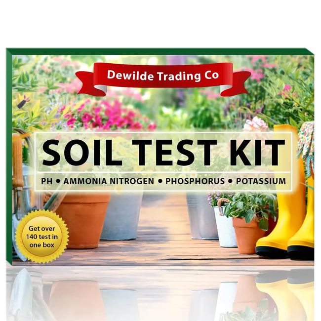 Soil Test Kit -140 Test- 2024 Updated- Testing PH Ammonia Nitrogen Phosphorus and Potassium - Tester for Your Vegetable Garden Lawn and Soil