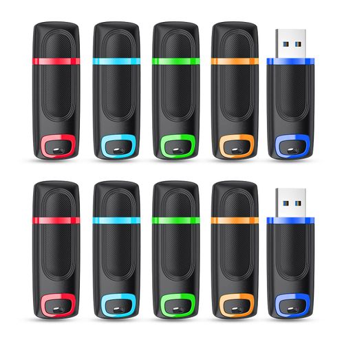 RAOYI 10 Pack 32GB Flash Drive, USB 3.0 High Speed Memory Stick Thumb Drive Jump Drive Zip Drive for Data Storage and Backup (Multicolor)