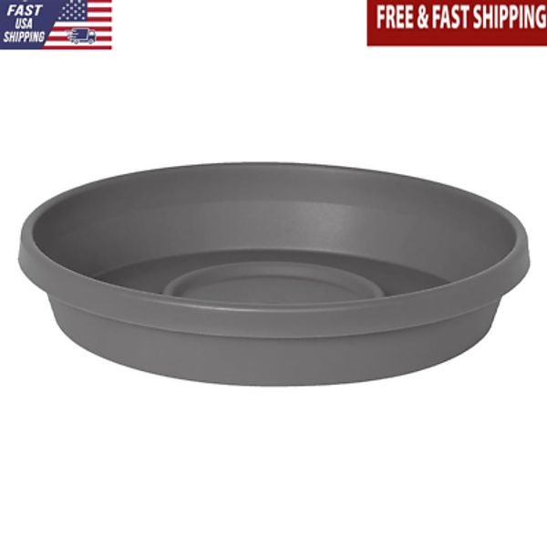 Round Plastic Plant Saucer Tray 24in Weather Resistant UV Protection Drainage US