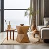 Burlywood Geometric Sofa Side Table for Cafe Coffee End Table Durable Concrete
