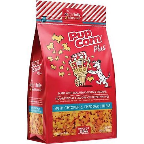 Pup Corn Plus Chicken Cheddar Cheese Dog Treats 14.5Oz Low Calorie Snacks