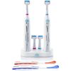 Triple Bristle Duo | 2 Sonic Toothbrushes with Dual Charging Station | Patented 3 Head Design | 31,000 VPM Electric Rechargeable Toothbrush Set For Adults, Families & Couples | Three Sided Sonic Brush