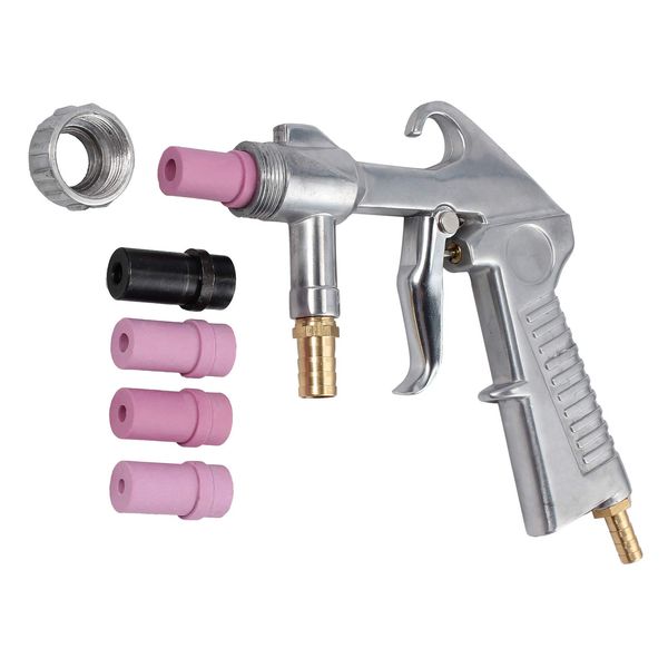 AMTOVL Sand Blasting Guns Sandblaster + 4Pcs Ceramic Nozzles + Extra Iron Nozzle Tip Set