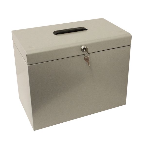 Cathedral Metal A4 File Box - Silver