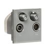 Quadplexed SAT1/SAT2/TV/FM DAB Outlet Module 50 x 50mm - Grey