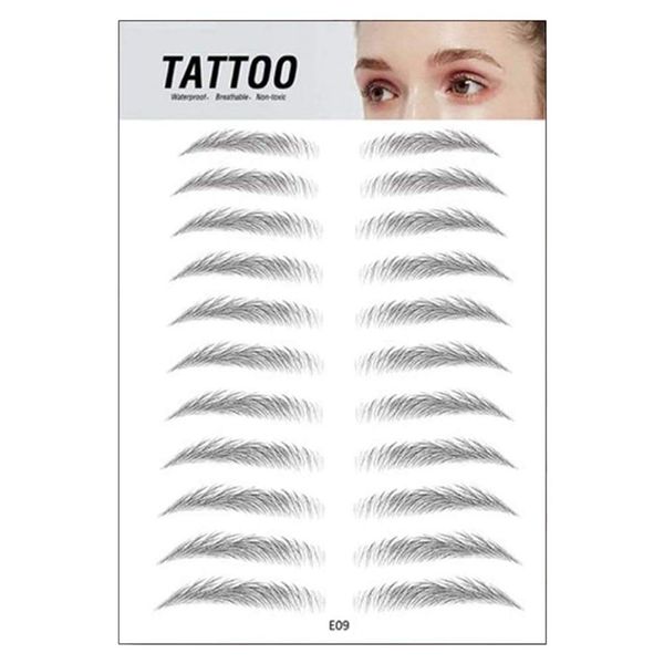 Eyebrow Stickers, 4D Hair-like Authentic Eyebrows Waterproof Imitation Ecological Lazy Natural Tattoo Eyebrow Stickers Stick-On Eyebrows for Women and Men