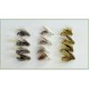 Muddler trout flies, 12 per pack 3 different patterns, see description, size 10, fly fishing