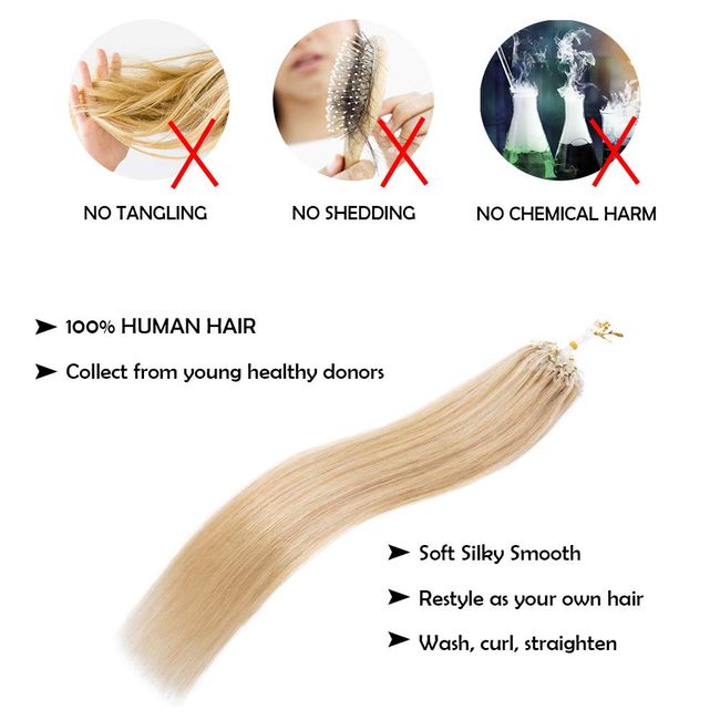  Hairro Microlinks Hair Extensions Highlighted