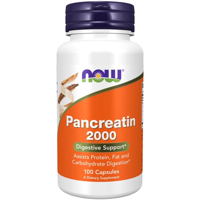 NOW Foods Pancreatin 2000, 100 Capsules