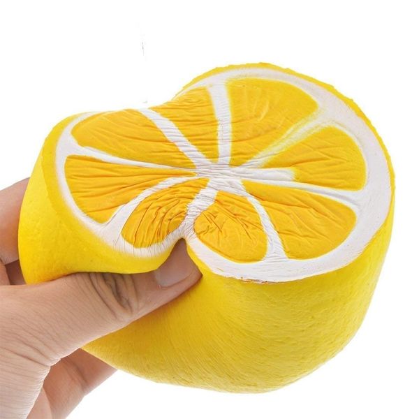 Jumbo squishies by Gyoby - Super Soft Squishy Toys Slow Rising Lemon Fruit Anti Stress Fidget - Stress Reliever Squeeze - Soft and Cute Squishies Toy - Squishy Kawaii - for Kids and Adults (Yellow)