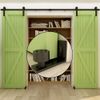 Adjustable Floor Guide Wall/Door Bottom Guide Sliding Barn Door Hardware Black 2PC
