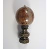Lamp Finial Brown Laminated Natural Material Ball (T5)