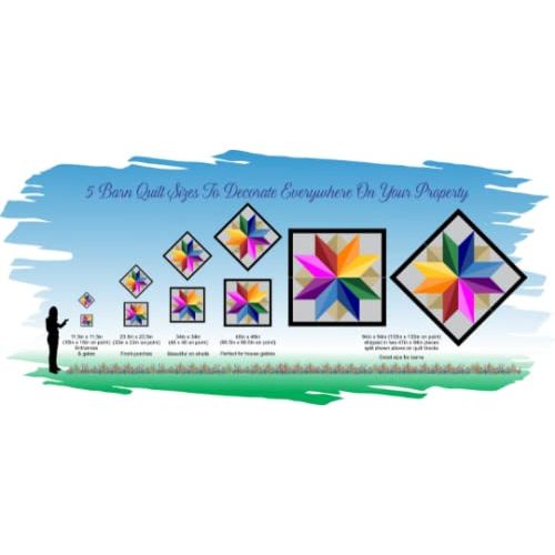 BARN Quilt Block Outdoor Square BQ104-02 | 6 Sizes | Outside Pattern | Wall Decor | Yard Art | Barn Quilt Sign | Farm Quilt Design (23.5" x 23.5" 1 Sided)