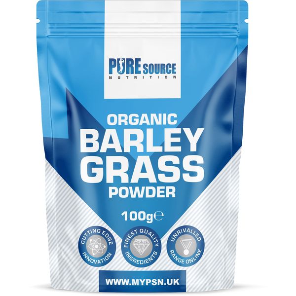 Organic Barley Grass Powder 100g from European Fresh Young Barleygrass Superfood Supergreen Powder by Pure Source Nutrion