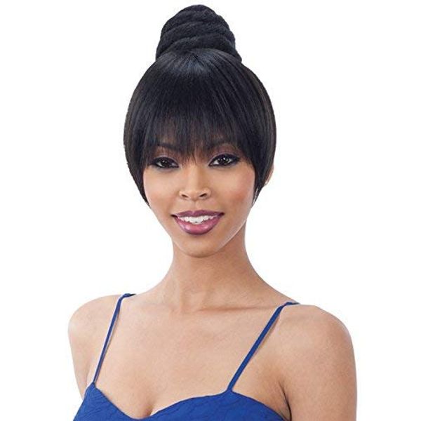 SWIRL BUN BANG (2 Dark Brown) - Freetress Equal Synthetic Bun & China Bang