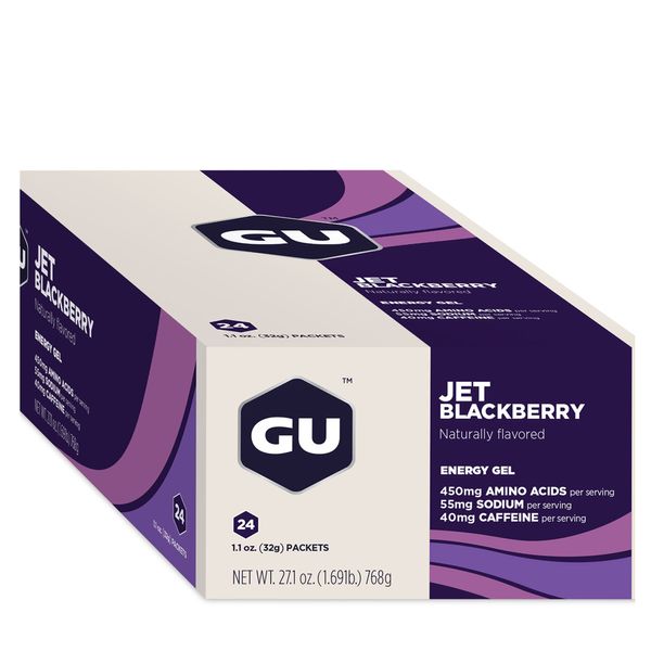 GU Jet BlackBerry Flavour Energy Gels - Box of 24