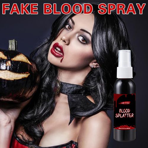 ZHISHUDL Fake Blood Spray Halloween Fake Blood Makeup Washable Realistic Special Effects Makeup Cosplay Sfx Zombie Vampire Blood Makeup 2.1 oz（60 ml）