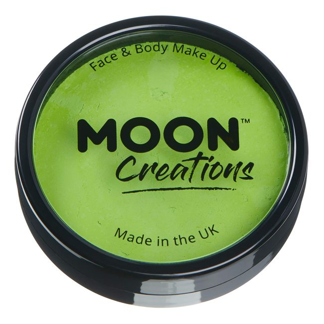 Moon Creations Pro Face & Body Makeup | Light Green | 36g | Professional Colour Paint Cake Pots for Face Painting | Face Paint For Kids, Adults, Fancy Dress, Festivals, Halloween