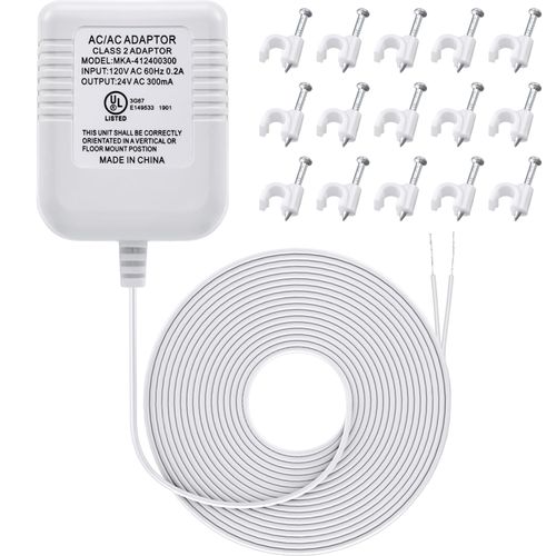 Hotop 24 Volt C Wire Adapter for Smart Thermostat, UL Listed 16.5ft Long Power Connector C Wire for All Versions of Smart Thermostat Compatible with Nest, Honeywell, Ecobee, Wyze, Sensi