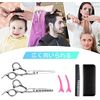 IYOKA Hair Barb Scissors Set for Left/Right Professional Beginners Hairdresser Barber Self Cut Scissors with Case Clip Pin Included