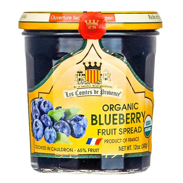Blueberry Jam Spread USDA Organic Preserve – 12 OZ / 340 G – Made in France Traditional Jam Non GMO Gluten Free