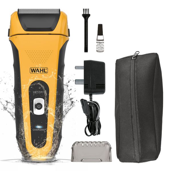 Wahl Lifeproof Foil Shaver, Men’s Shaver, Electric Shavers for Men, Beard Shaving, Face Shaver, Flex Foil, Precision Trimmer, Waterproof, Easy Clean, Travel Lock Function, Ergonomic Rubber Grips