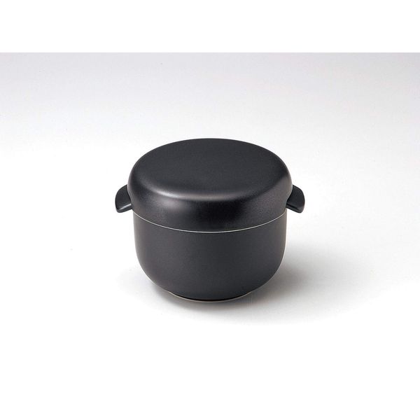 Banko Pottery Round, 1 Piece, Small, Black Mat, Ceramic, Ceramic