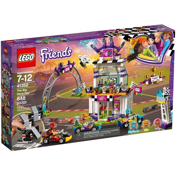 LEGO Friends The Big Race Day 41352 Building Kit, Mini Go Karts and Toy Cars for Girls, Best Gift for Kids (648 Piece)