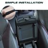 Black Red Splicing Memory Foam Armrest Cushion Leather Middle Console Protector