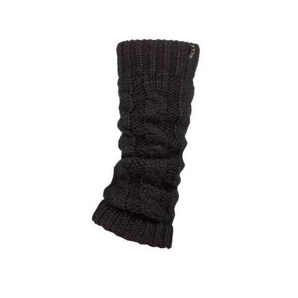 Elle Ladies 1 Pair Chunky Cable Knit Leg Warmers - Black One Size