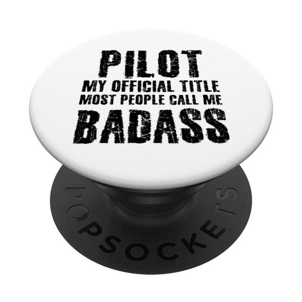 PILOT BADASS Gift Idea | Aviation Airplane Glider PopSockets Swappable PopGrip