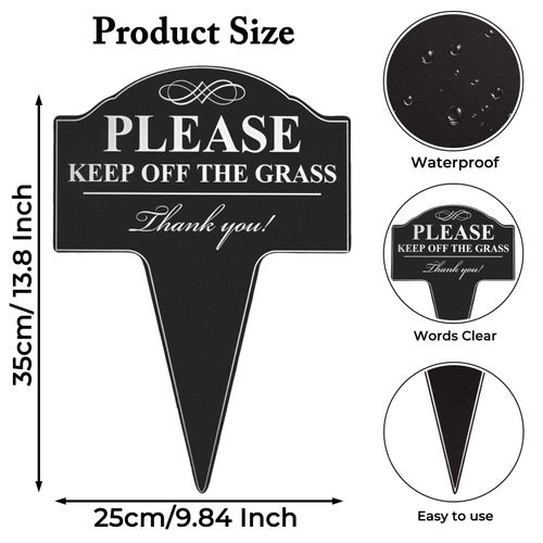 Please Keep Off The Grass Metal Aluminum Double Sided Yard Sign 14x10inch