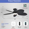 Ceiling Fans with Lights and Remote/App Control, 45 Inch Low Profile Tropical Ce