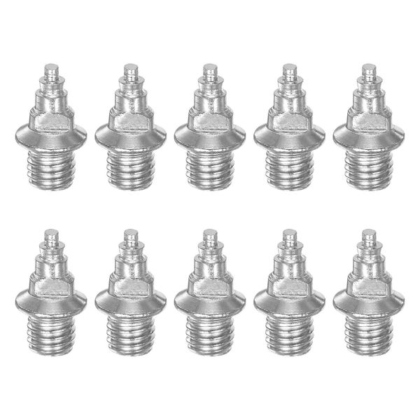 sourcing map 10pcs Track Spikes 6.7mm Tower Nails Hard Steel Replacement Spikes for Middle Long-Distance Running Track Shoes, Silver Tone