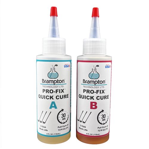 Brampton PRO-FIX Quick Cure Golf Epoxy - 30 Minute Golf Club Repair - Golf Epoxy for All Golf Shafts, Golf Heads, Drivers, Putters, and Irons - Engineered for The Golf Industry (8oz Kit)