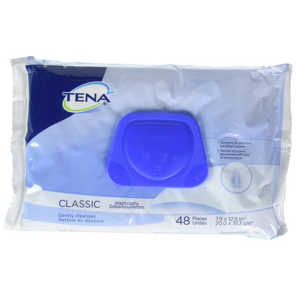 TENA ProSkin Classic Personal Cleansing Wipe 7-9/10 x 12.5" 65724, 1 Pack 48 Wipes