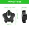 4PCS T-Track Knobs, 3/8 Inch 16 Through-Hole knobs, Five-Star Thru Threaded Knob Nuts, Star Shape Knurled Clamping Nuts for Sawing Machine, Drilling Machine, Plastic Screw-On Type(Black)