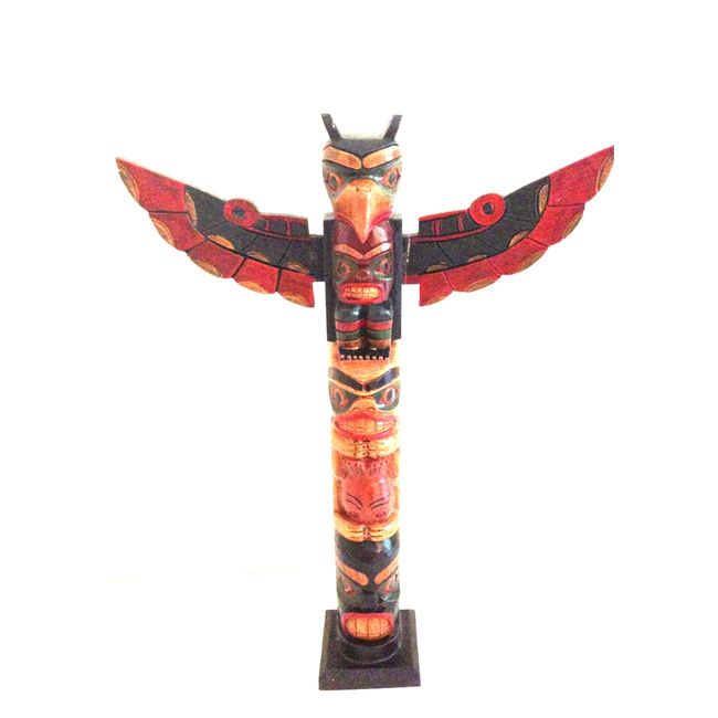 Totem Pole Native American Northwest Polyneisan Style Wooden Hand Crafted Totem Home Decor Gift Large Size