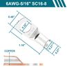 6 AWG Battery Cables with Terminals, 2PCS Copper Battery Cables with 5/16 ring terminals(Positive & Negative,2FT).
