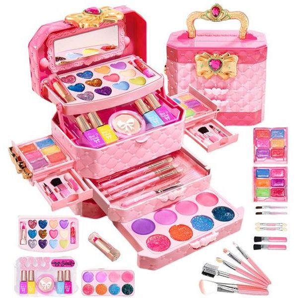 CSDMEEWIN Makeup Set for Kids, Cosmetic Set, Makeup Toy, Manicure, Girls, Pretend Play, Christmas, Gift...