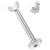 Modern Nature Piercing-Schmuck Titanium Labret Stud 1.2 mm with Internal Thread and Moon