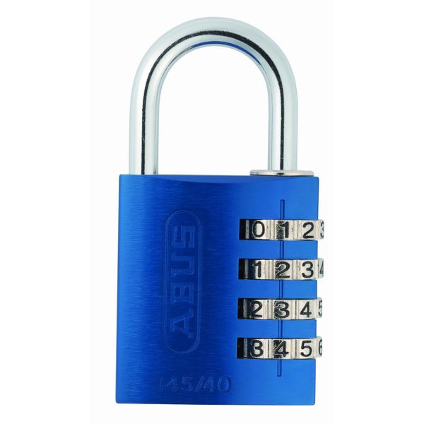 ABUS Combination Lock 145/40 Blue - Luggage Lock, Locker Lock and Much More. - Aluminium Padlock - Individually Adjustable Numerical Code - ABUS Security Level 4