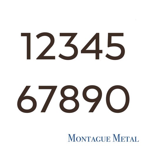 Montague Metal Products MHN-08-F-BK1-5 Floating House Number, 8" x 6" x 0.375", Black