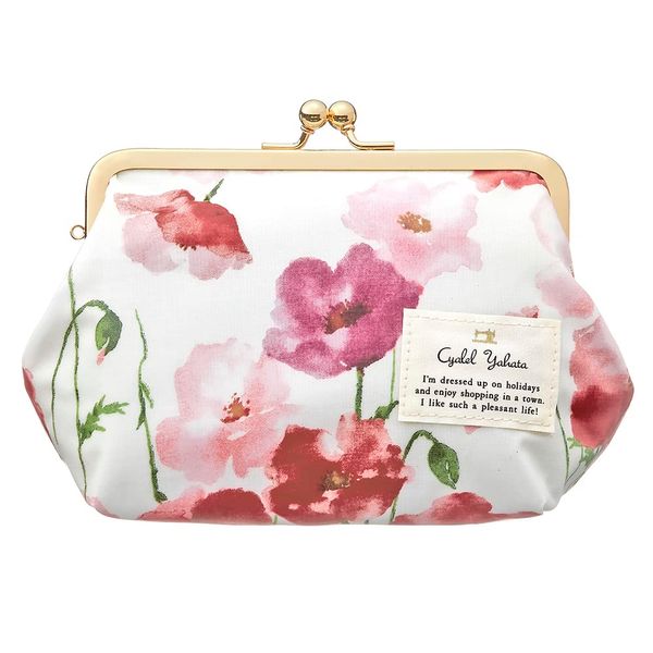 Cosmetic Pouch, Botanical Flower, Clasp Pouch, Laminated Surface, Stylish, Cute, Makeup Pouch, Cosmetic Pouch, Floral Pattern, Lovely Angel Pink